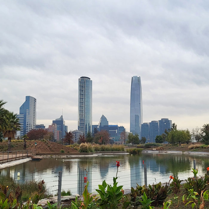 View of one of the business districts of Santiago